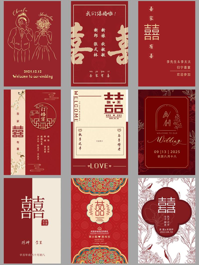 新中式红色订婚宴求婚婚礼迎宾牌指示牌